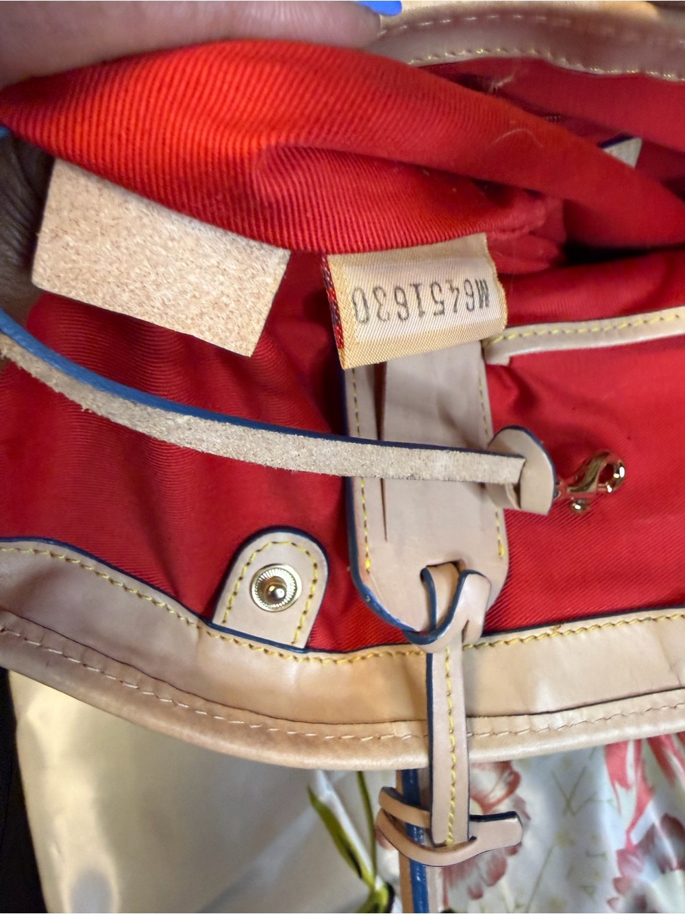Dooney & Bourke Patchwork Seersucker Tote Bag Multicolor Striped | Leather Trim - Picture 8 of 16